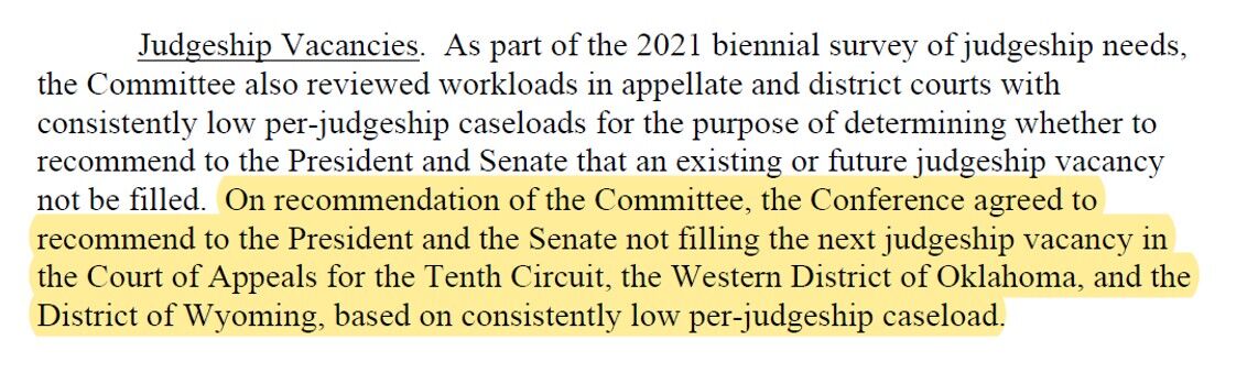 Judicial Conference March 2021 report